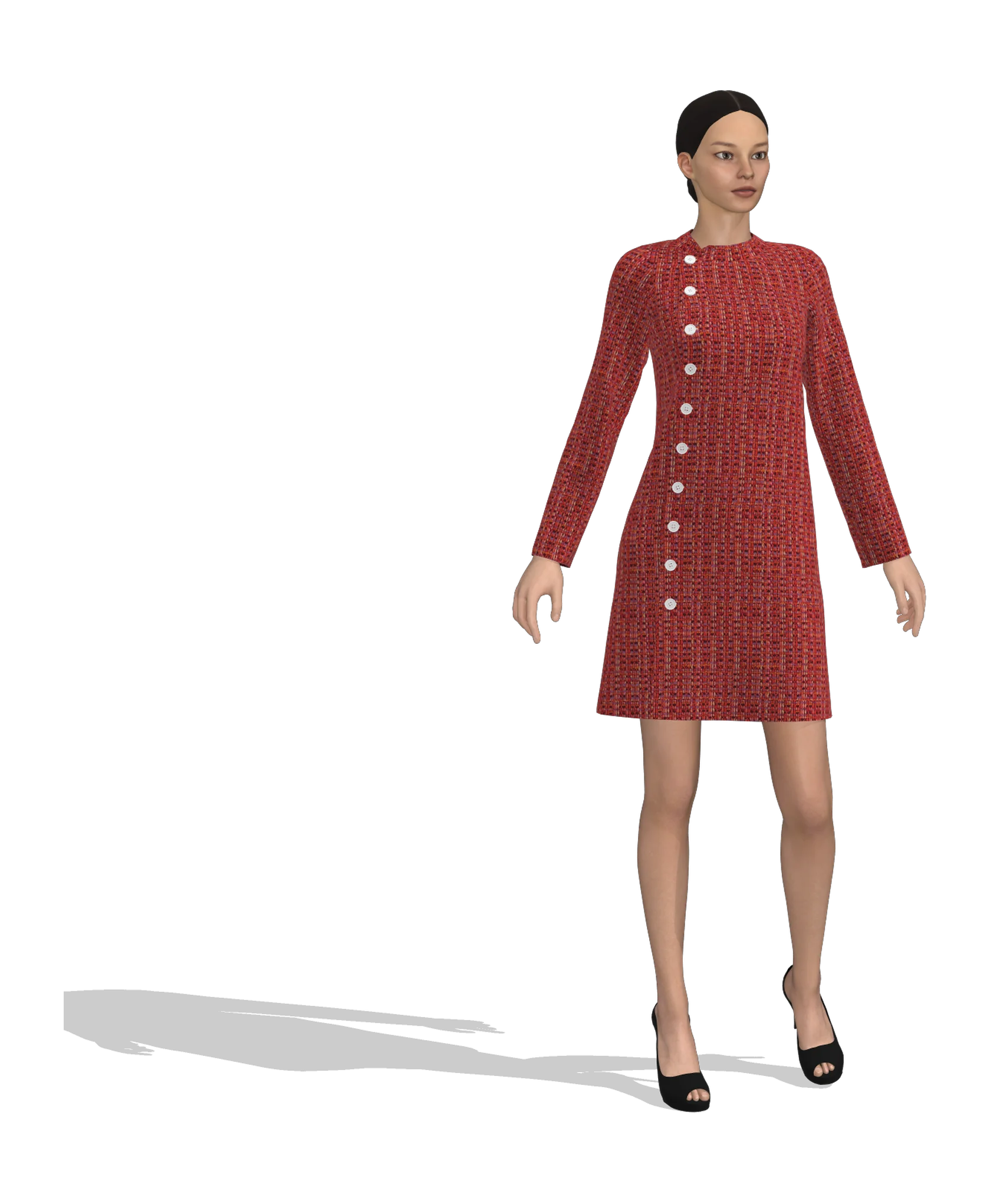 KDscion p70 full sleeve button up sheath dress